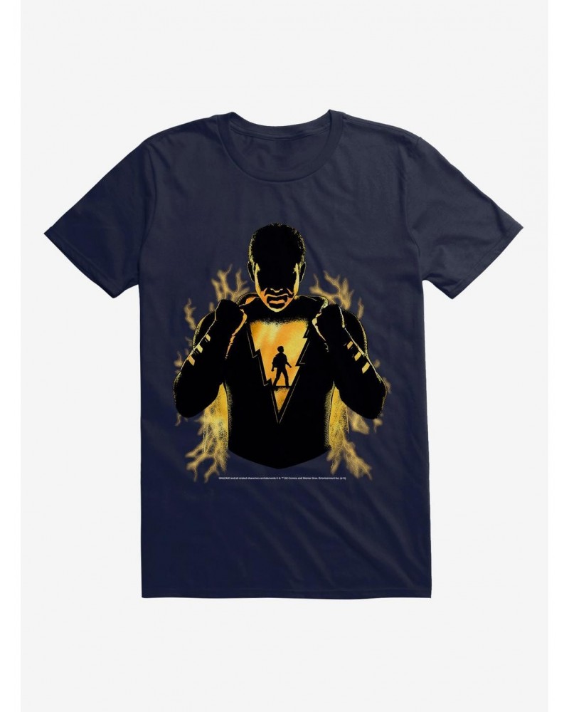 DC Comics Shazam! Billy Shadow Outline Flame Red T-Shirt $9.56 T-Shirts