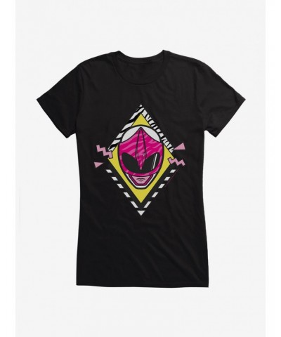 Mighty Morphin Power Rangers Pink Ranger Mask Girls T-Shirt $9.36 T-Shirts