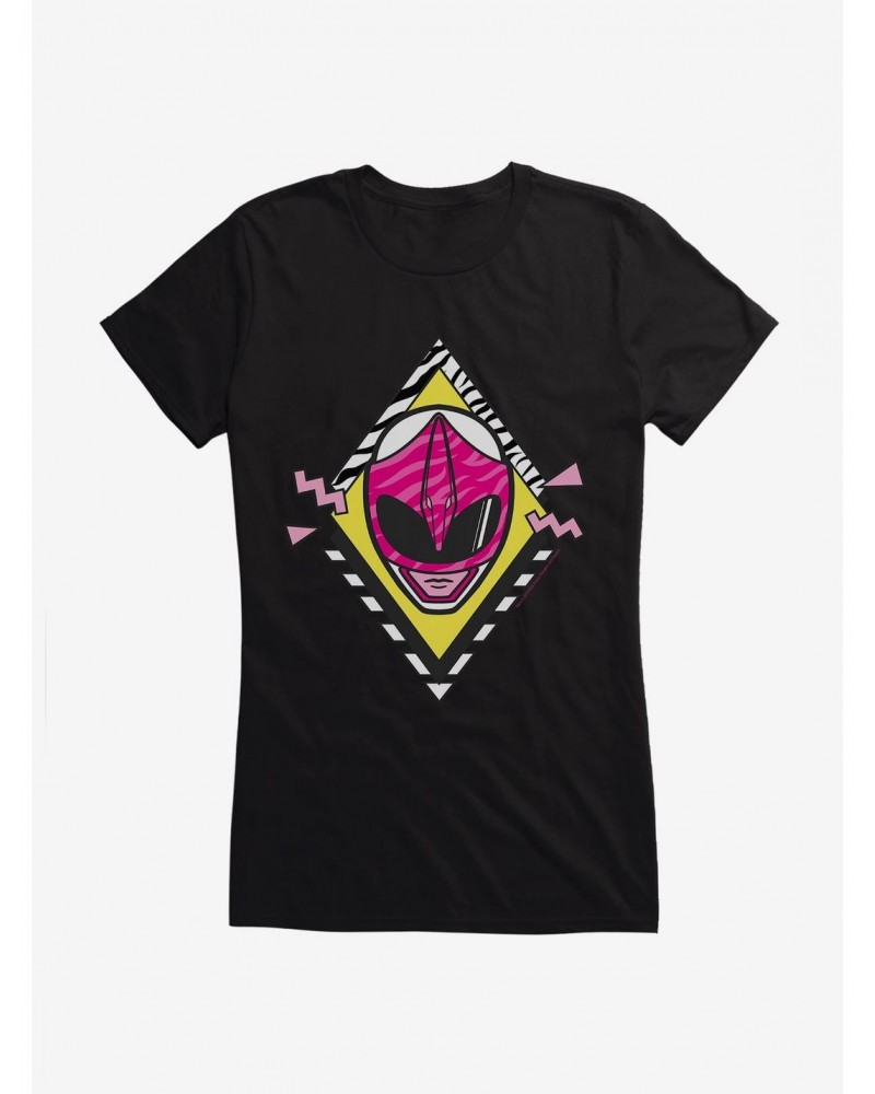 Mighty Morphin Power Rangers Pink Ranger Mask Girls T-Shirt $9.36 T-Shirts