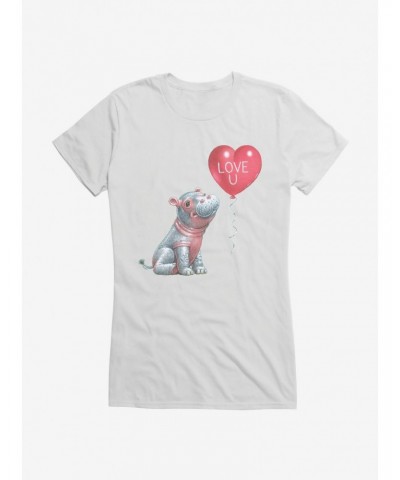 Fiona The Hippo Valentine'S Day Love U Girls T-Shirt $9.56 T-Shirts