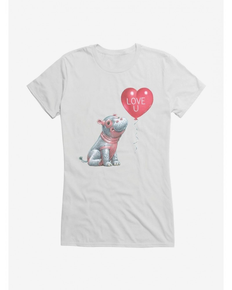 Fiona The Hippo Valentine'S Day Love U Girls T-Shirt $9.56 T-Shirts