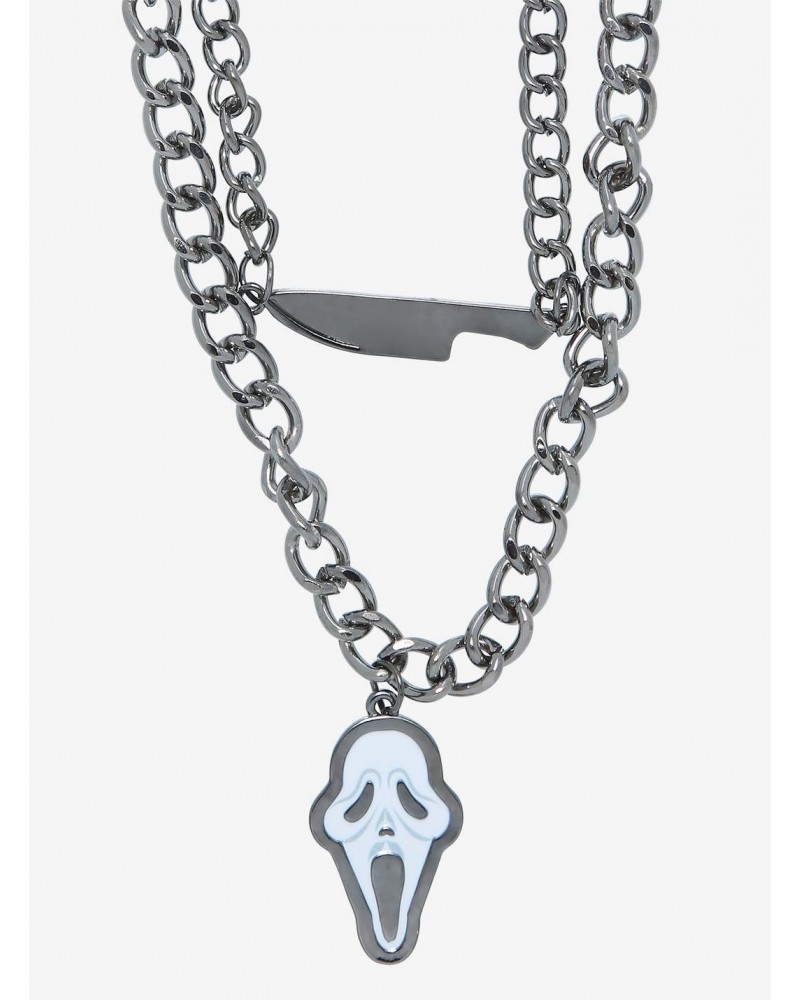 Scream Ghost Face Knife Chain Necklace $4.26 Necklaces