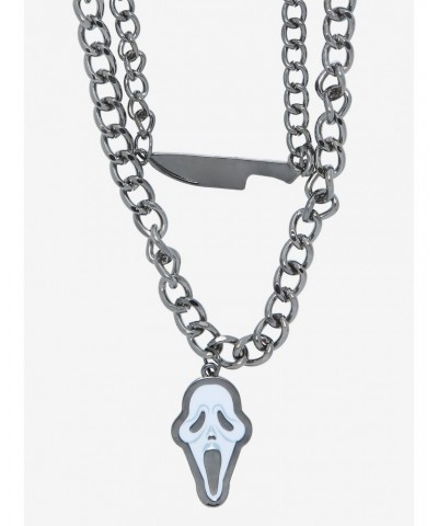 Scream Ghost Face Knife Chain Necklace $4.26 Necklaces