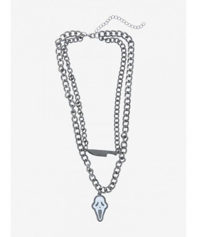 Scream Ghost Face Knife Chain Necklace $4.26 Necklaces