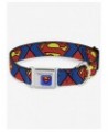 DC Comics Justice League Superman Shield Close Up Blue Red Yellow Seatbelt Buckle Dog Collar $8.96 Pet Collars