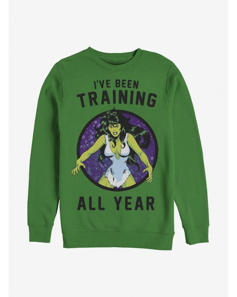 Marvel Hulk She-Hulk Vintage Training Crew Sweatshirt $13.58 Sweatshirts