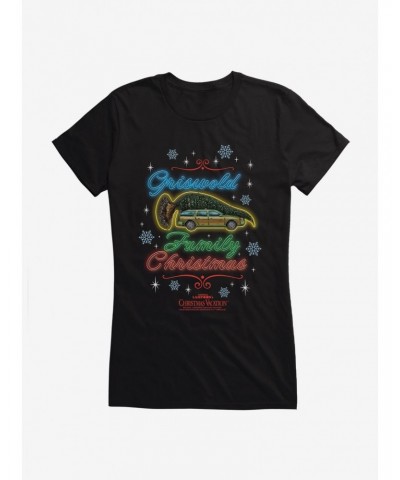 National Lampoon's Christmas Vacation Griswold Family Christmas Neon Sign Girls T-Shirt $6.97 T-Shirts